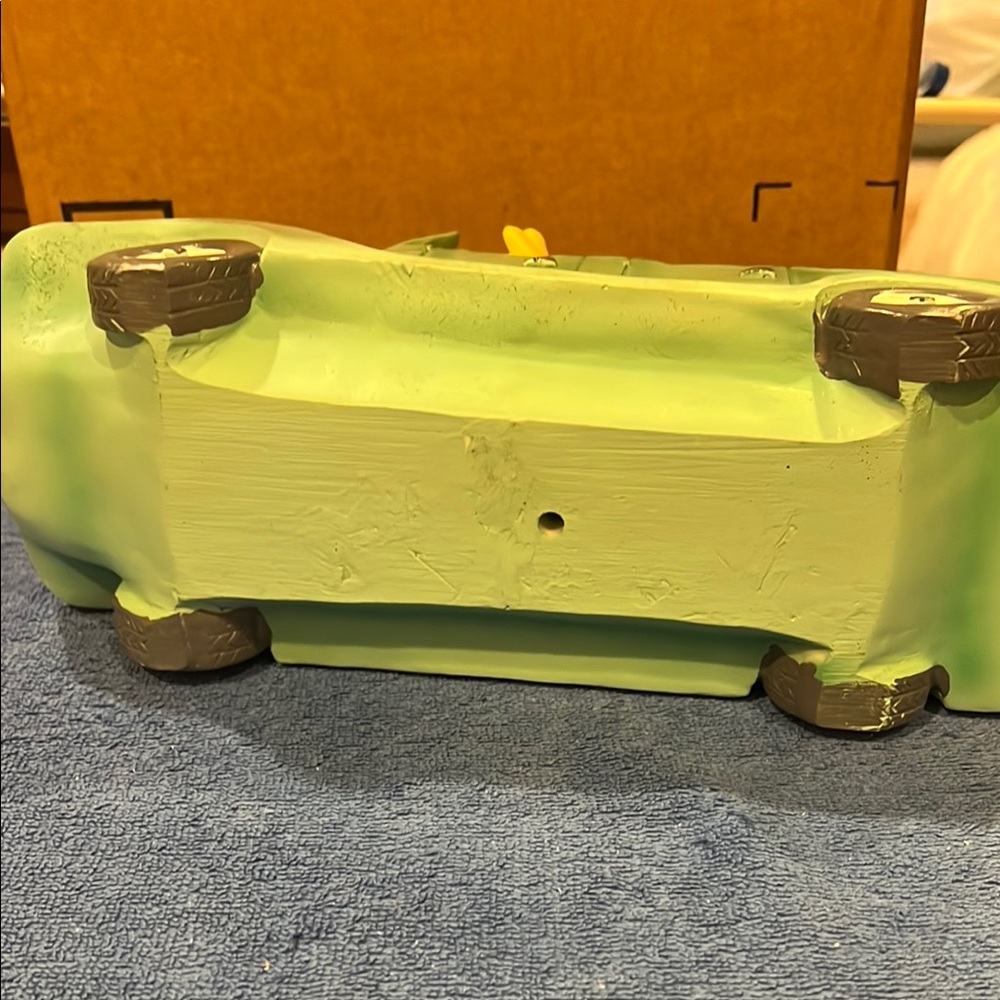 Green Vintage Toy Car with Yellow Duck and Easter Eggs - Picture 7 of 7